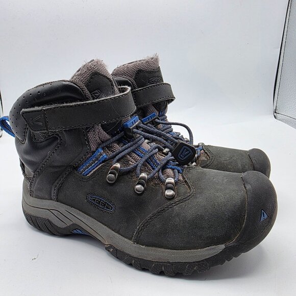 Keen Torino II Mid Kids Size 11 Black Blue Waterproof Boots Outdoors Camping - Picture 1 of 12
